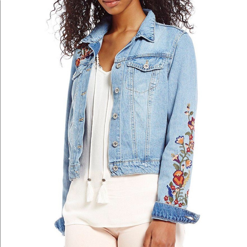 Jessica Simpson Embroidered Pixie Jean Jacket